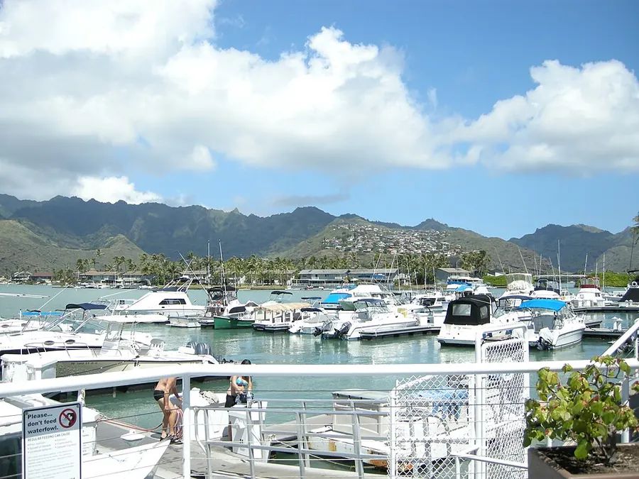 Hawaiʻi Kai marina with Koko Head ridges behind